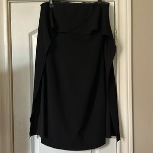 NWT Trina Turk strapless black dress, cape like detail makes this stand out.